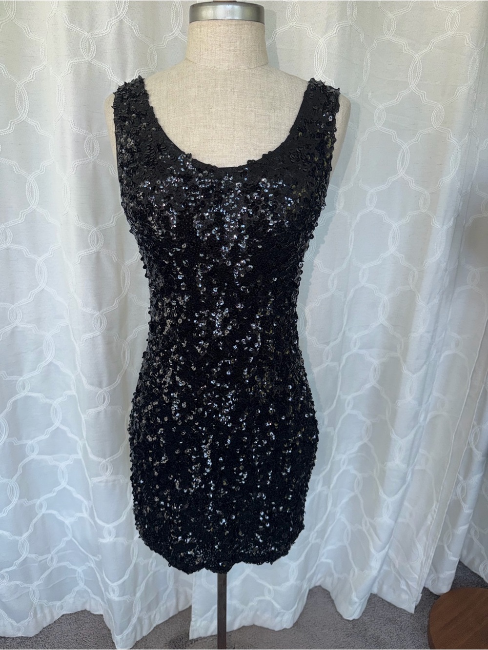 Black Sequin y2k Sleeveless stretchy Cocktail Dress